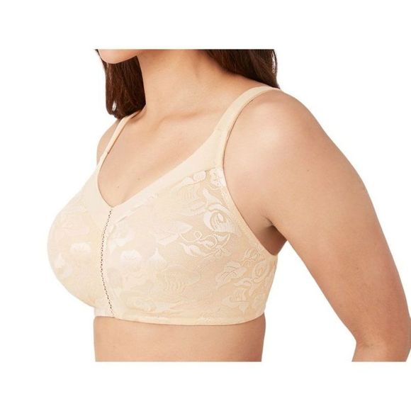 Wacoal Modest Beige Awareness Full Figure Seamless Wire Free Bra Size 44DDD - Picture 6 of 8